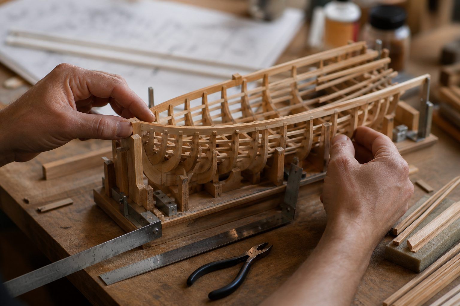 Comment monter une maquette de bateau en bois sans compromettre l'alignement ?
