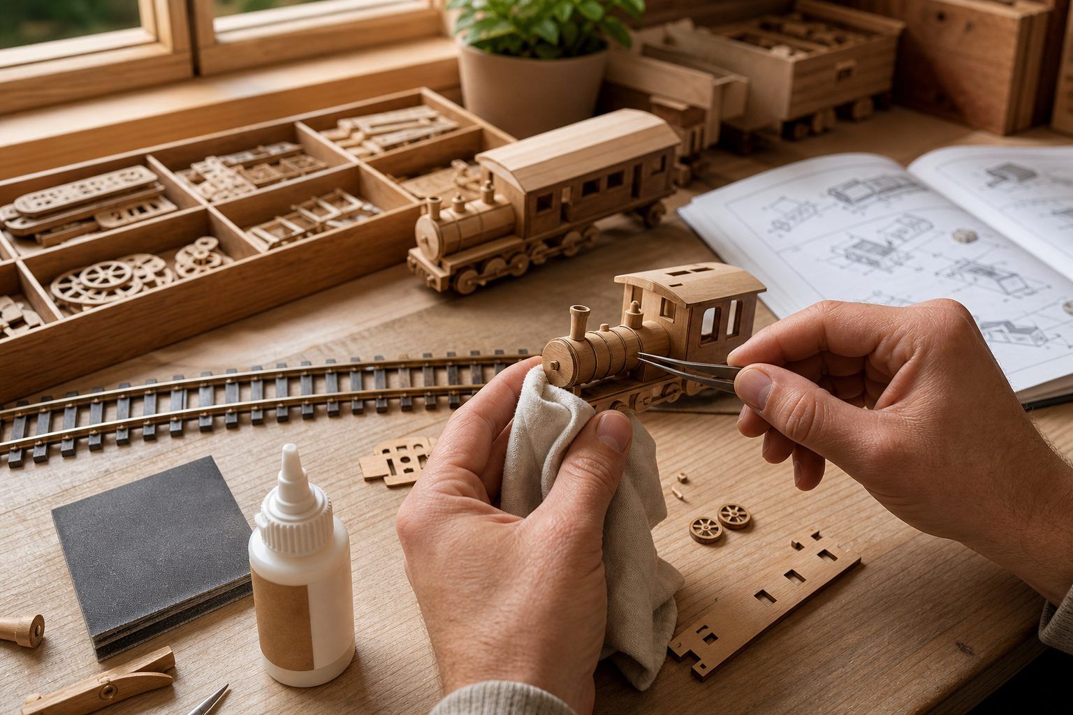 Comment commencer une maquette de train en bois sans abîmer les pièces ?