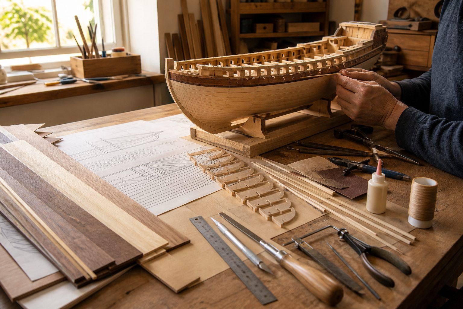 Quel bois et quel matériel prévoir pour construire une maquette de bateau ?