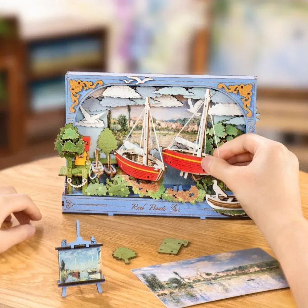 Puzzle 3D bateaux rouges : vue 4