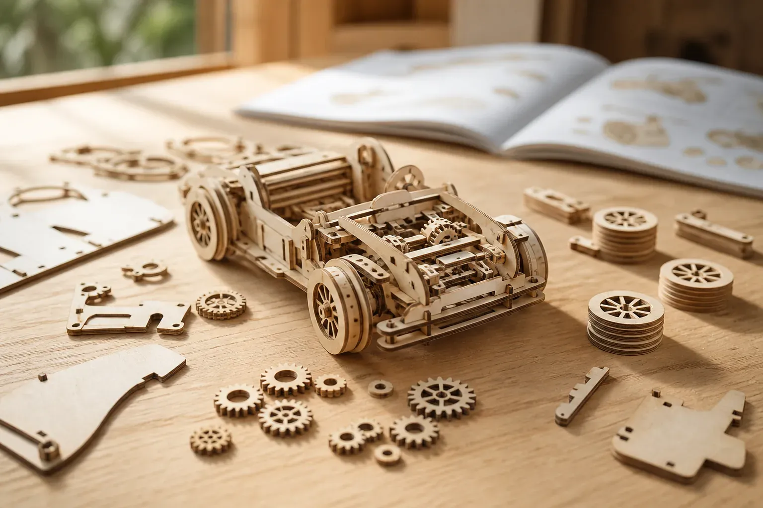 Le puzzle 3D bois voiture : choix, montage et mécanismes