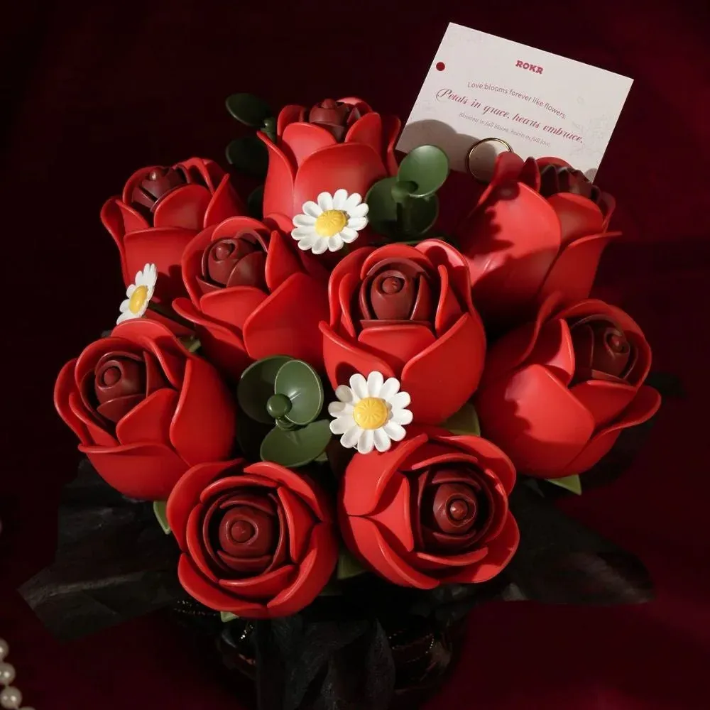 Puzzle 3D bouquet de roses rouges : vue 4