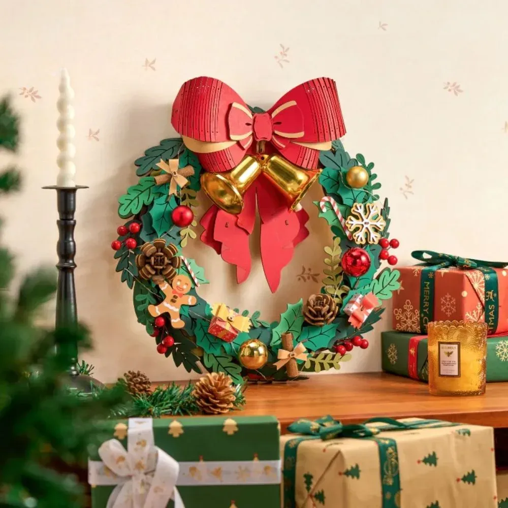 Puzzle 3D couronne de Noël : vue 3