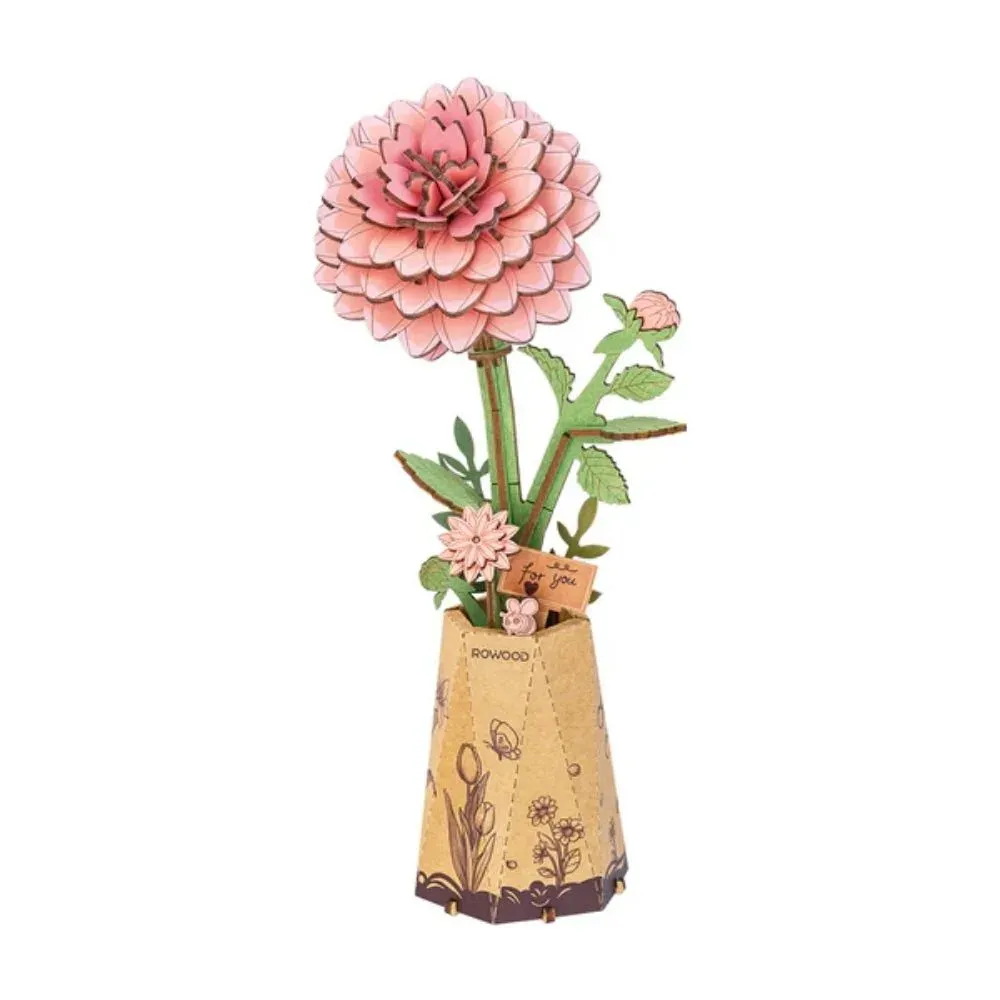 Puzzle 3D dahlia rose : vue 2