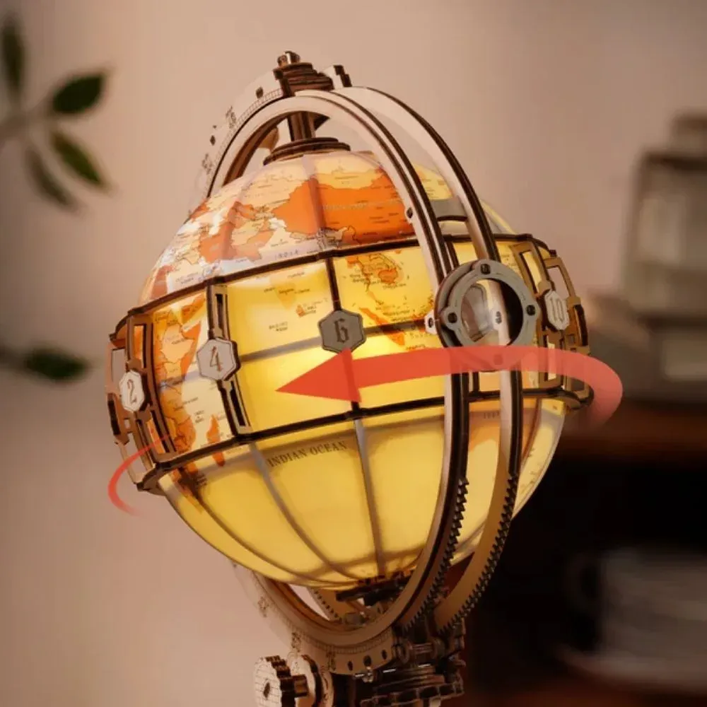 Puzzle 3D globe terrestre lumineux : vue 3