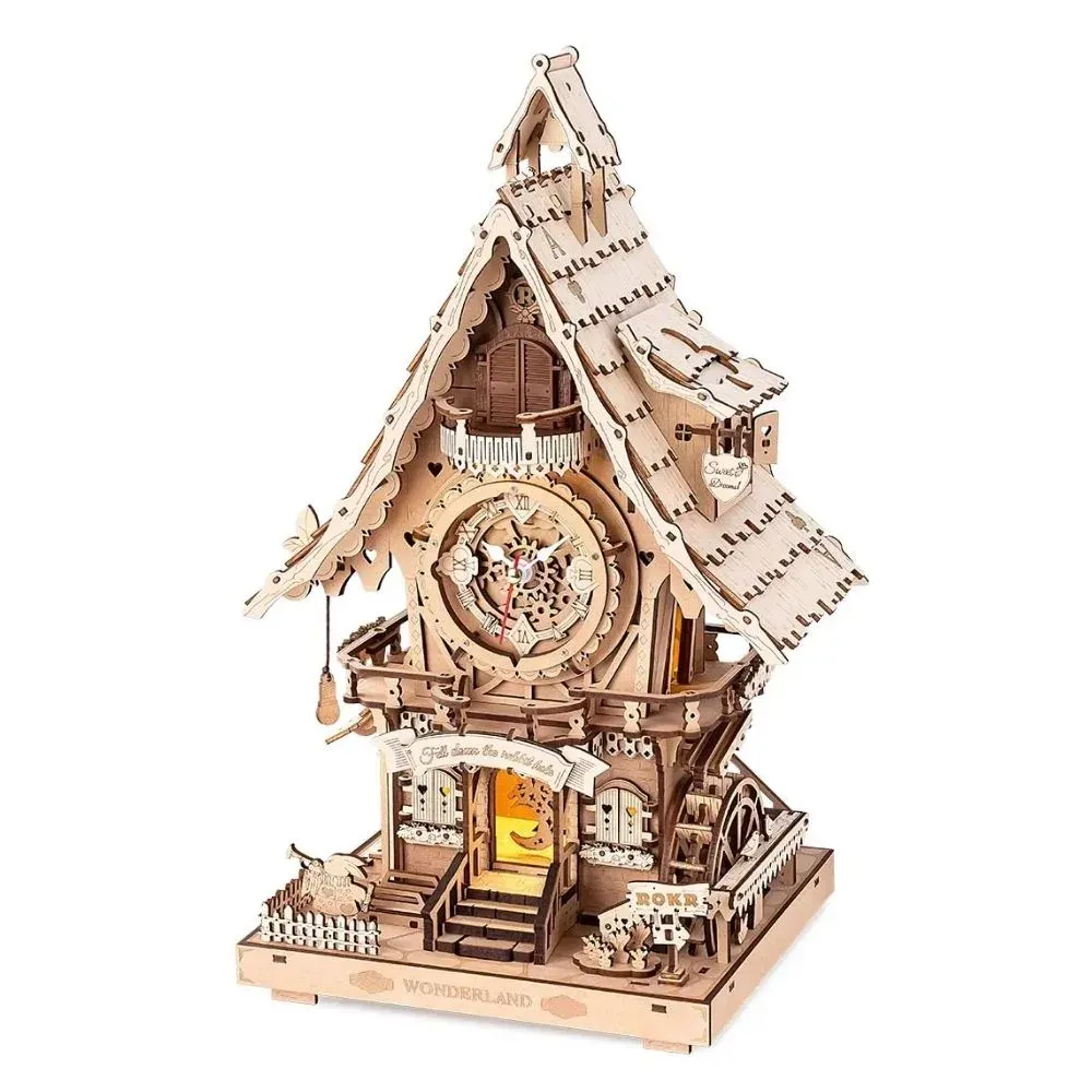 Puzzle 3D horloge coucou en bois : vue 2