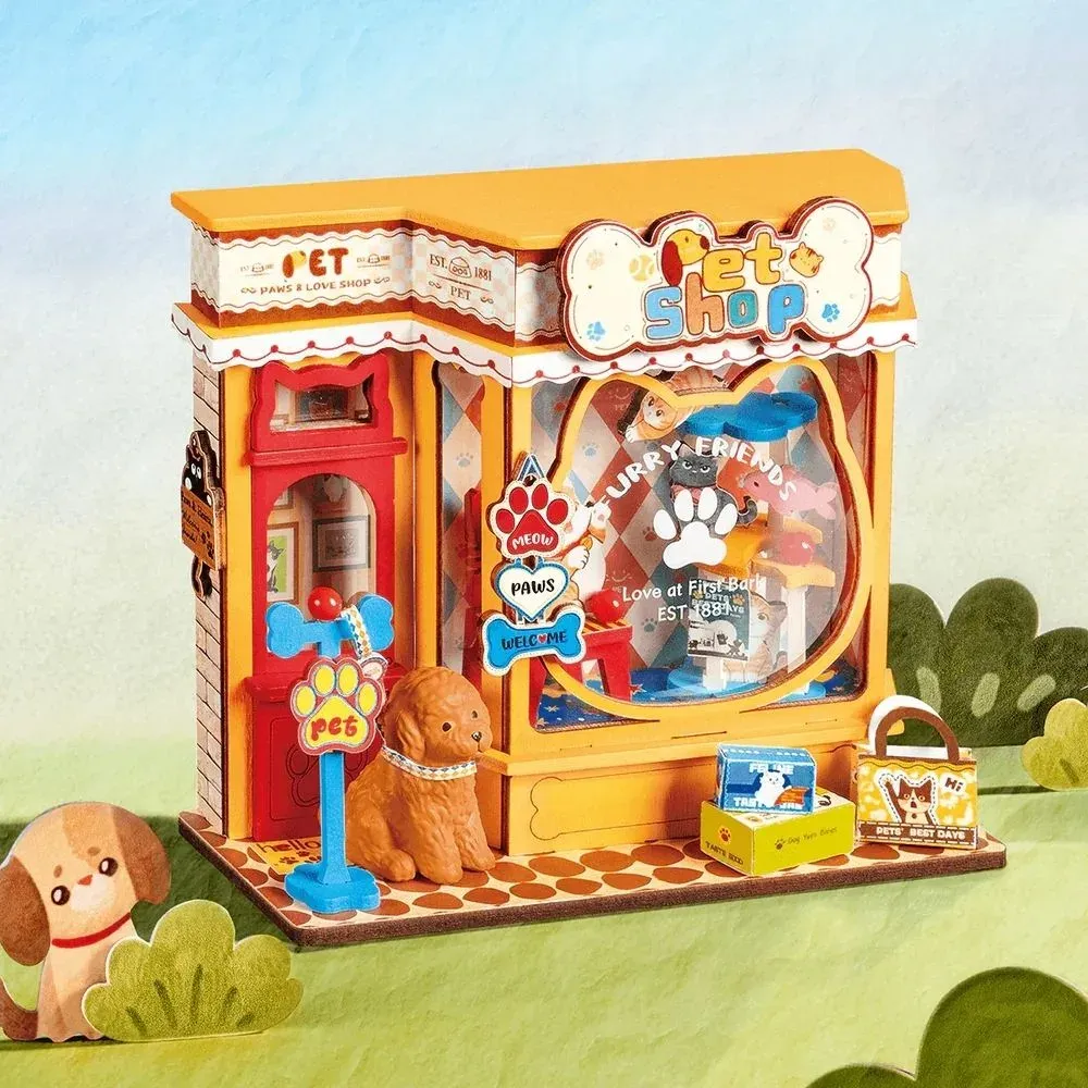 Puzzle 3D animalerie miniature en bois