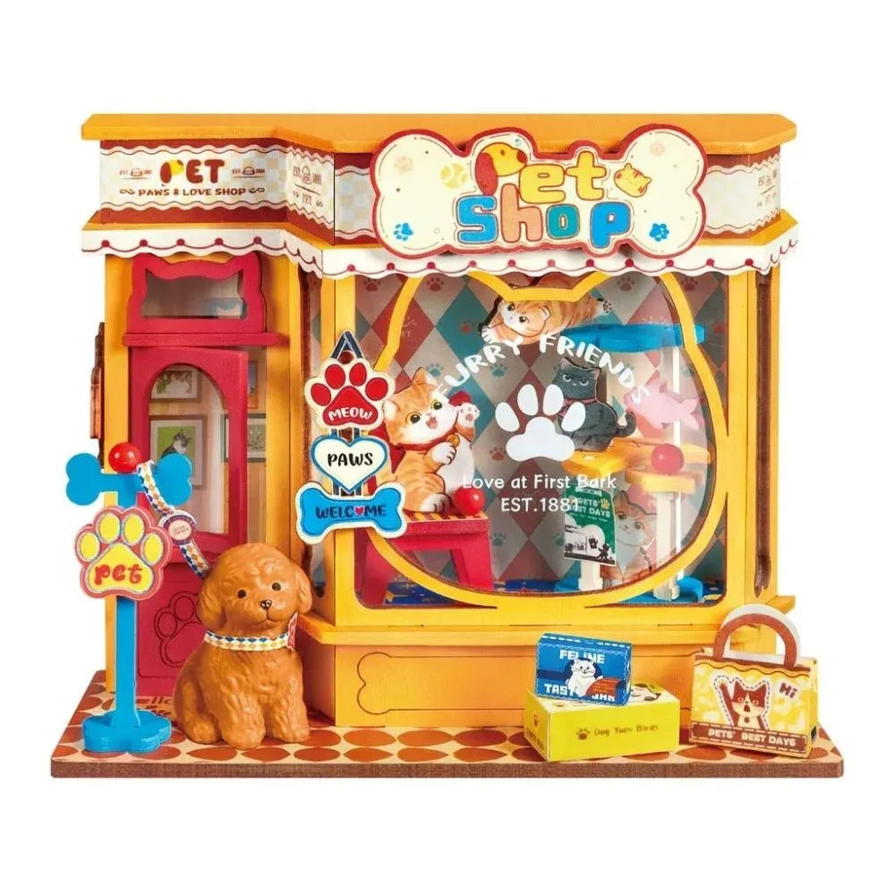 Puzzle 3D animalerie miniature en bois : vue 2