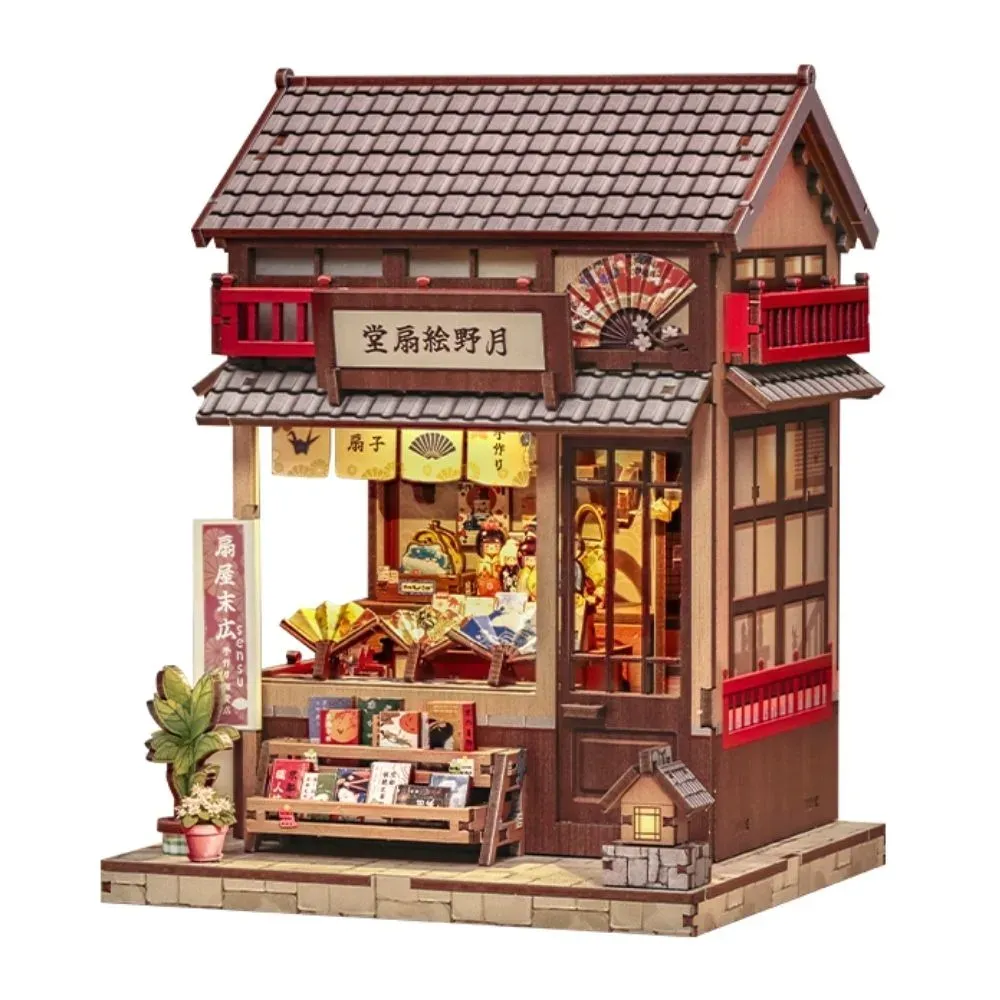 Maquette en bois boutique miniature à éclairage LED : vue 2
