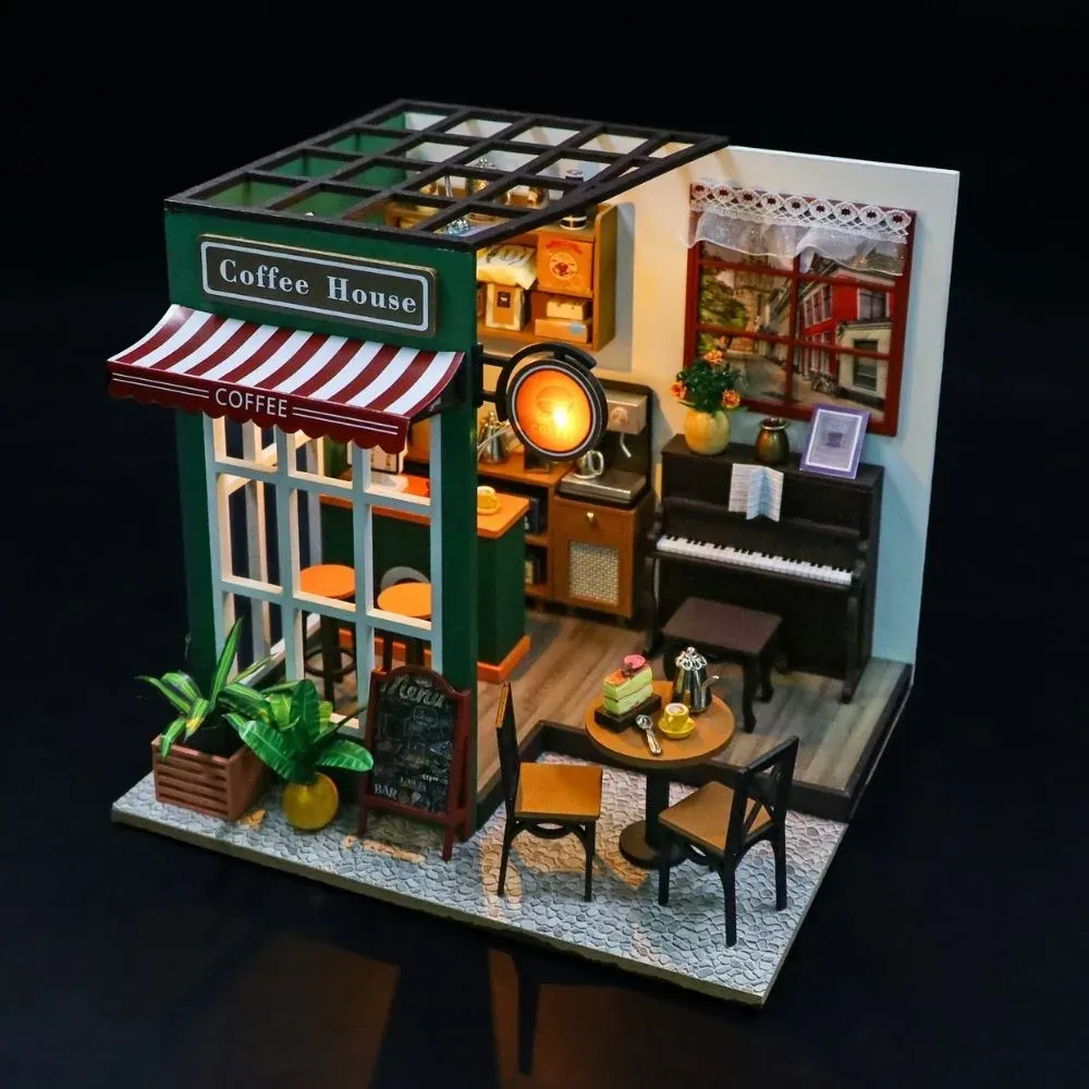 Maquette en bois café de l'après-midi : vue 3