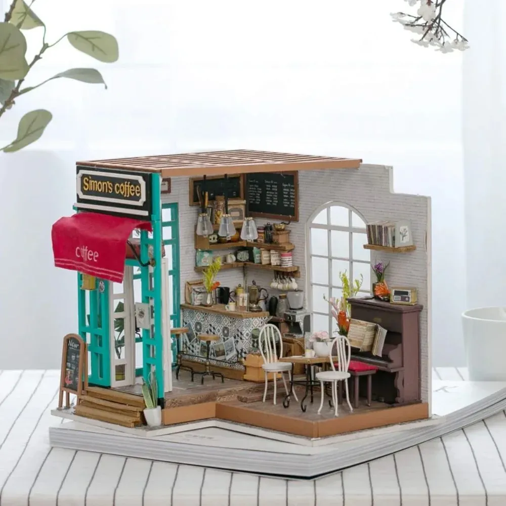 Maquette en bois café miniature