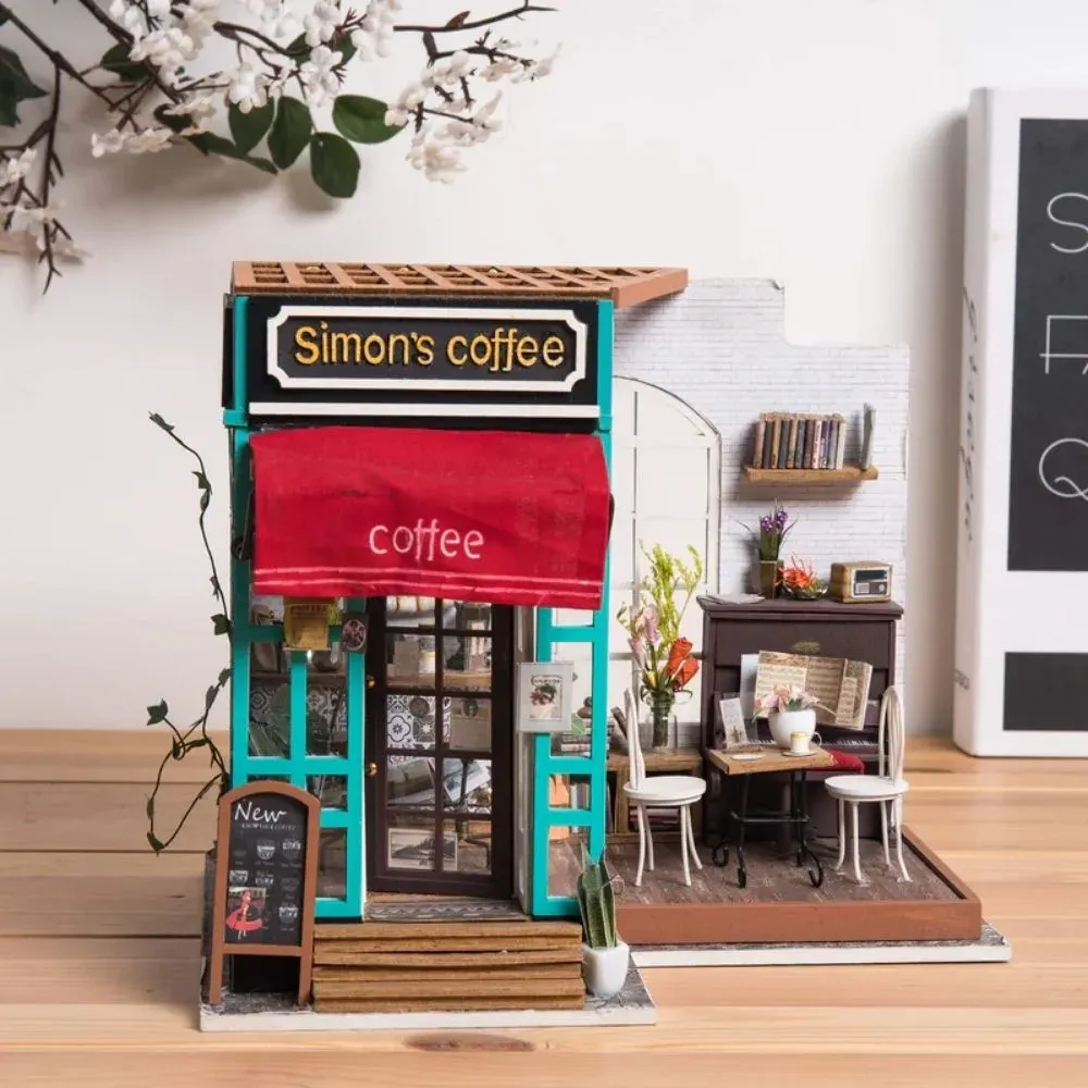 Maquette en bois café miniature : vue 3