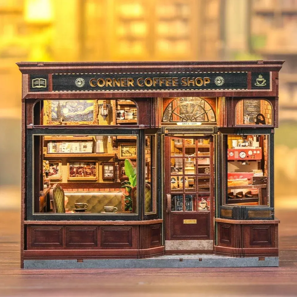 Maquette en bois café littéraire miniature : vue 3