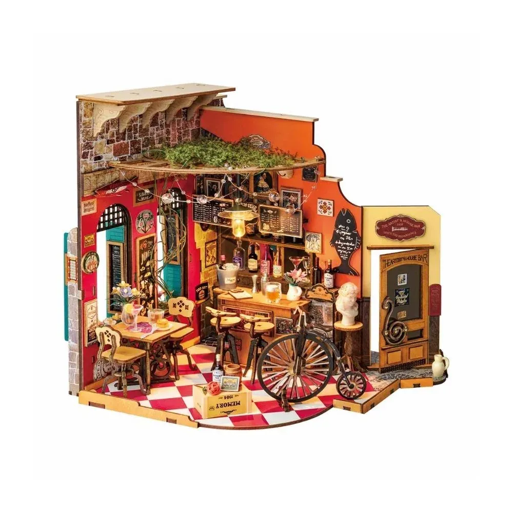 Maquette en bois bar et restaurant miniature : vue 2