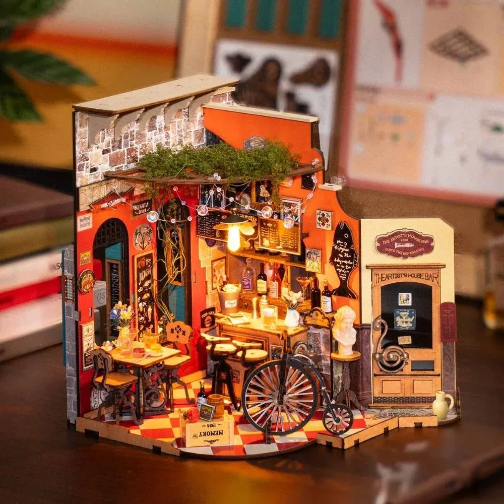 Maquette en bois bar et restaurant miniature : vue 3