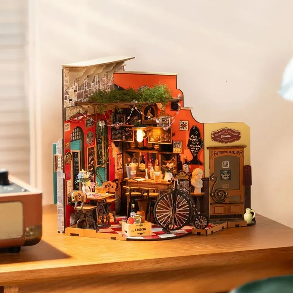 Maquette en bois bar et restaurant miniature : vue 4