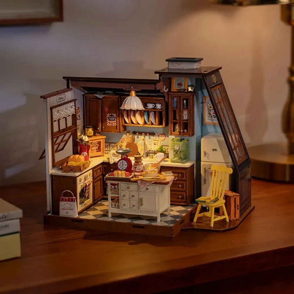 Maquette en bois maison miniature cuisine et pâtisserie : vue 4