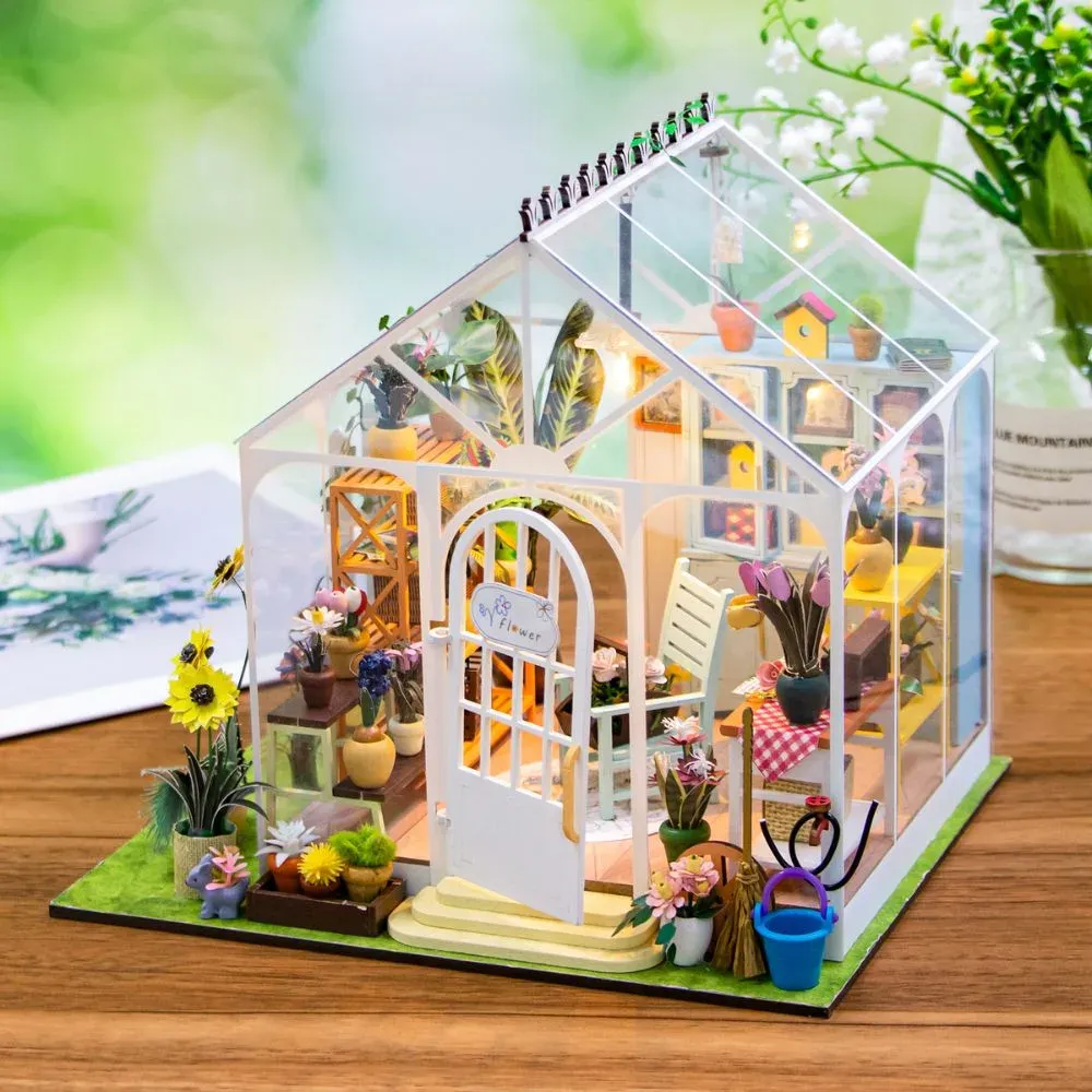 Maquette en bois maison miniature Fleur ensoleillée
