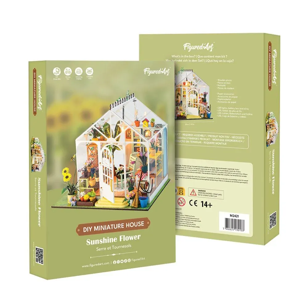 Maquette en bois maison miniature Fleur ensoleillée : vue 2