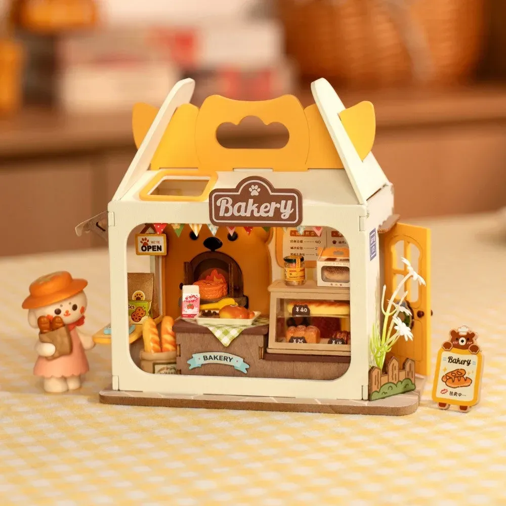 Maquette en bois maison miniature la boulangerie