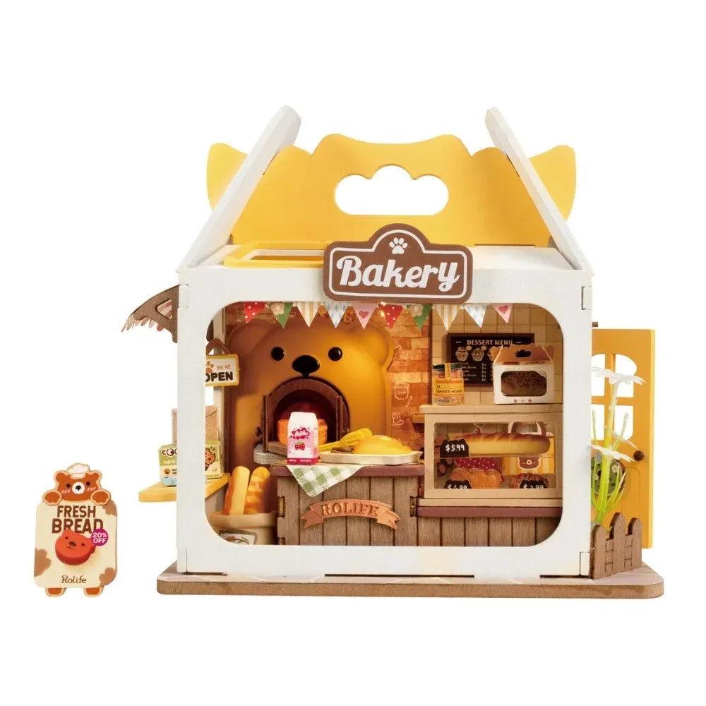 Maquette en bois maison miniature la boulangerie : vue 3