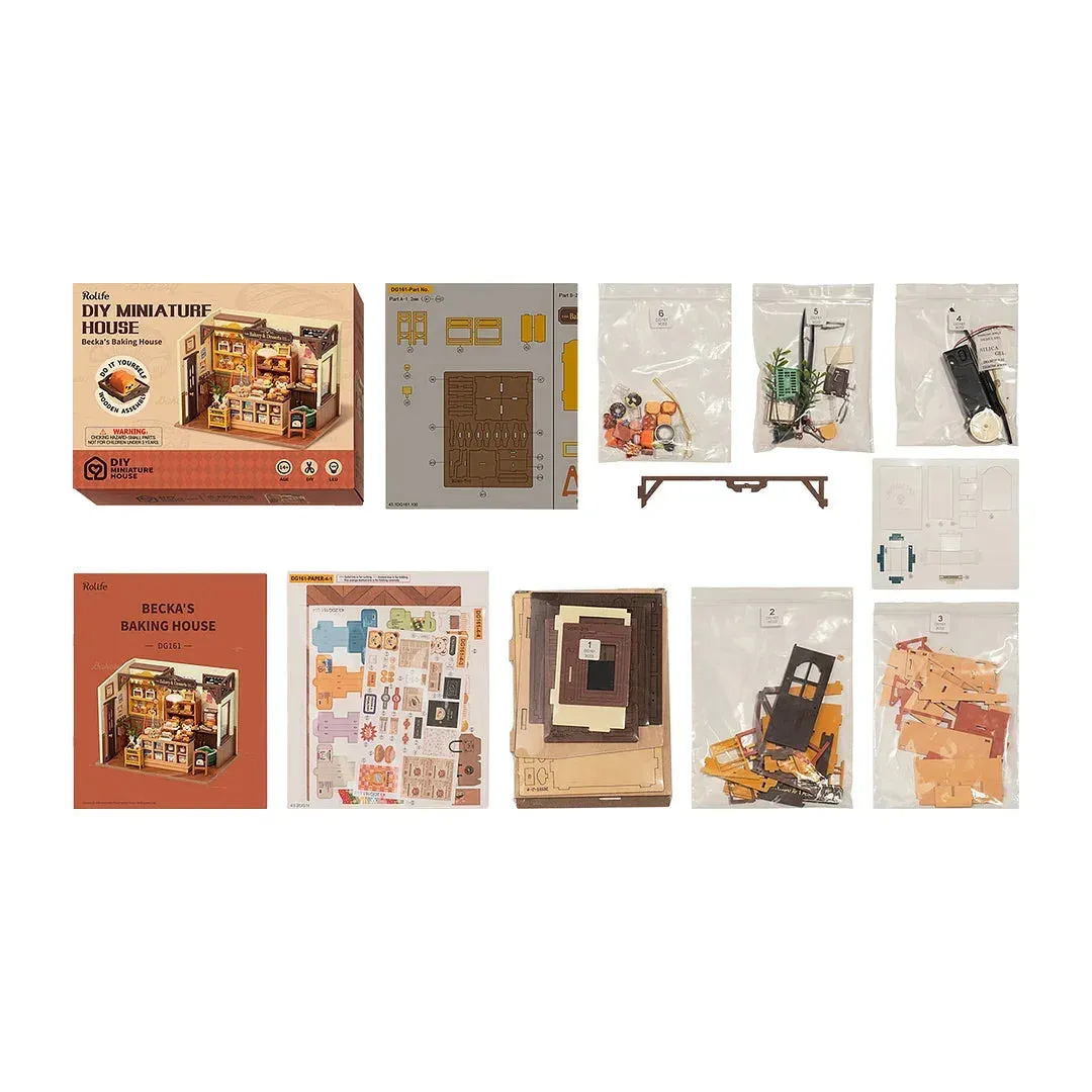 Maquette en bois maison miniature de pâtisserie : vue 4
