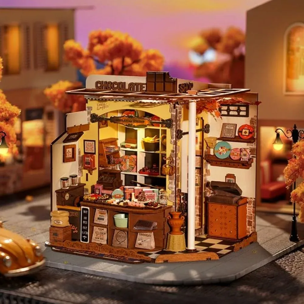 Maquette en bois maison miniature Le Chocolat d'Henry