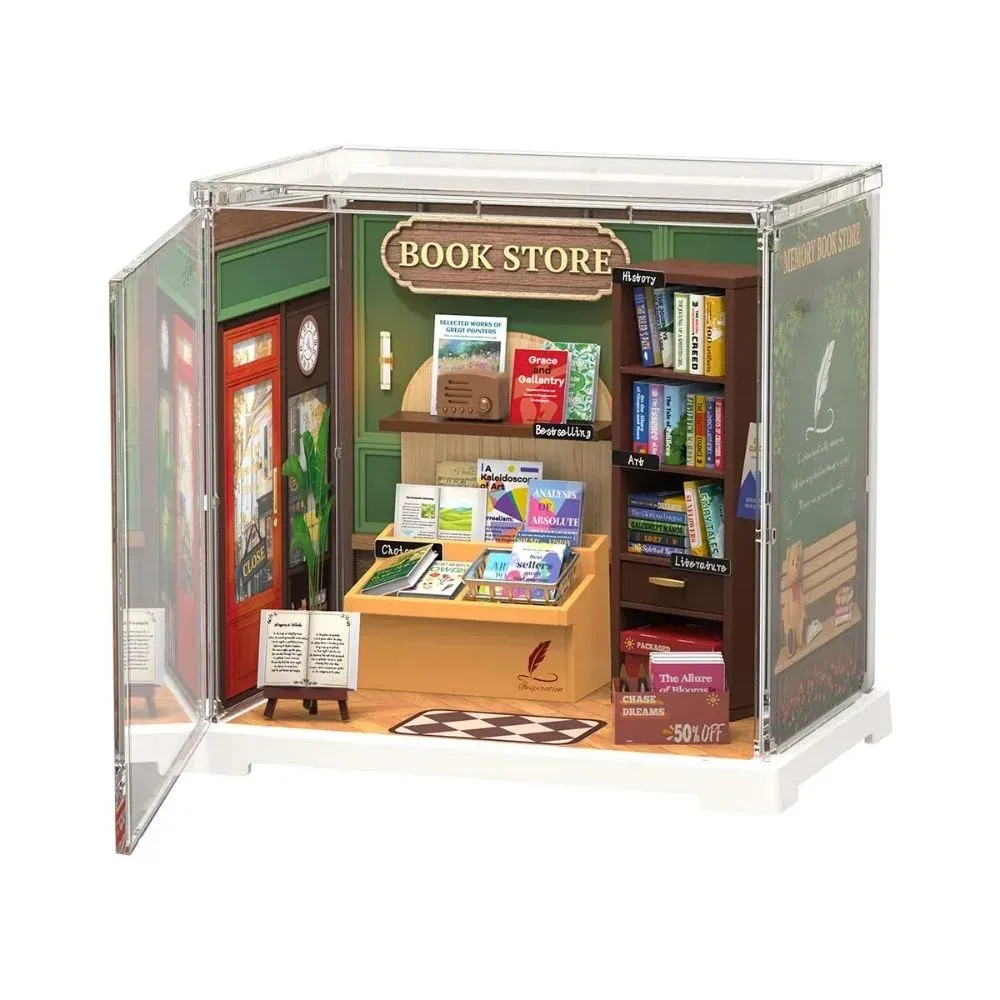 Maquette en bois librairie miniature mémoire : vue 2