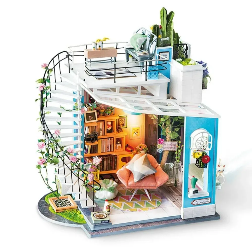 Maquette en bois maison miniature loft : vue 2