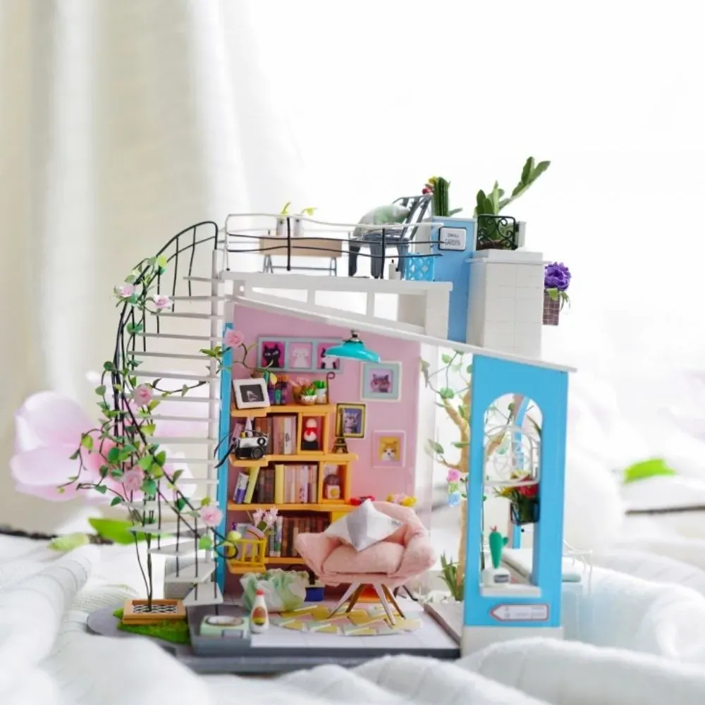 Maquette en bois maison miniature loft : vue 4