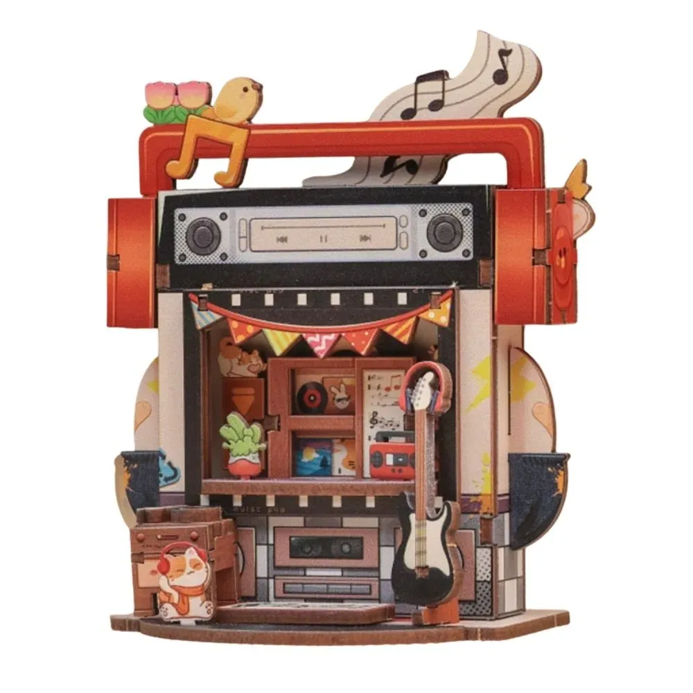 Maquette en bois magasin de disques vinyles : vue 2