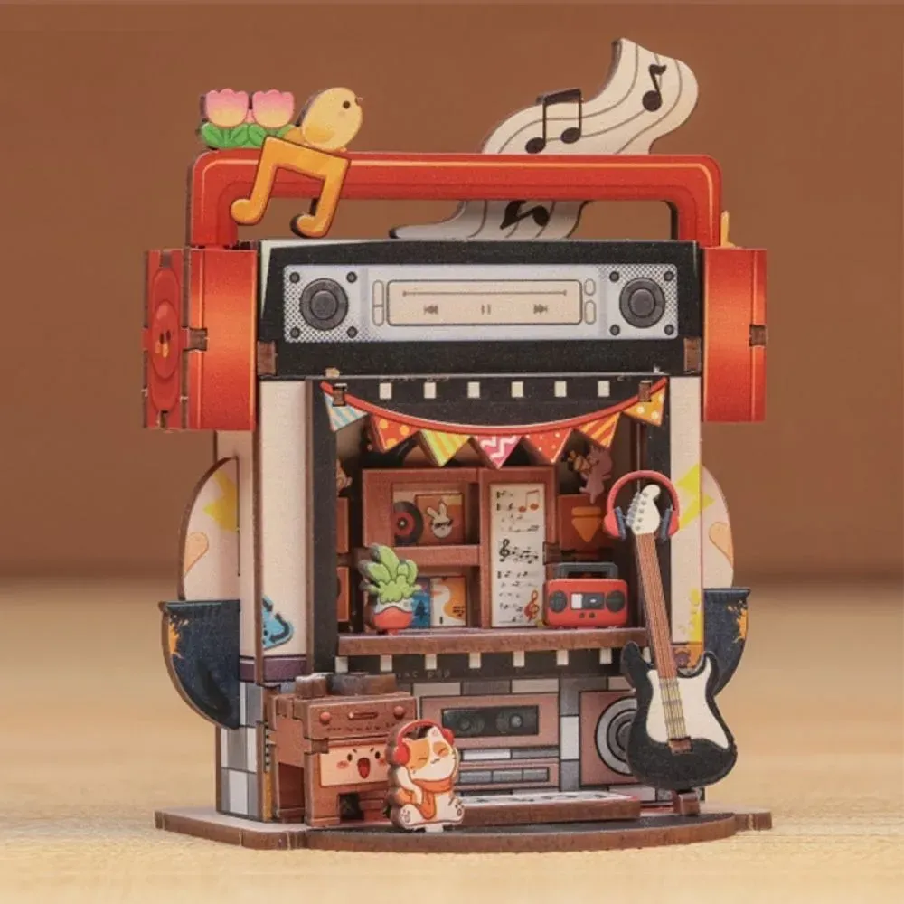 Maquette en bois magasin de disques vinyles : vue 3
