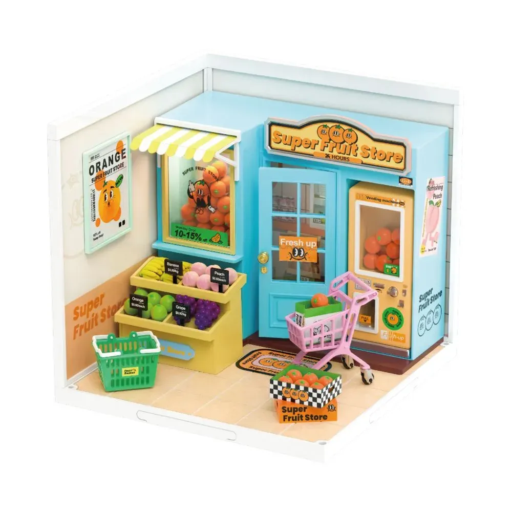 Maquette en bois maison miniature magasin de fruits : vue 2