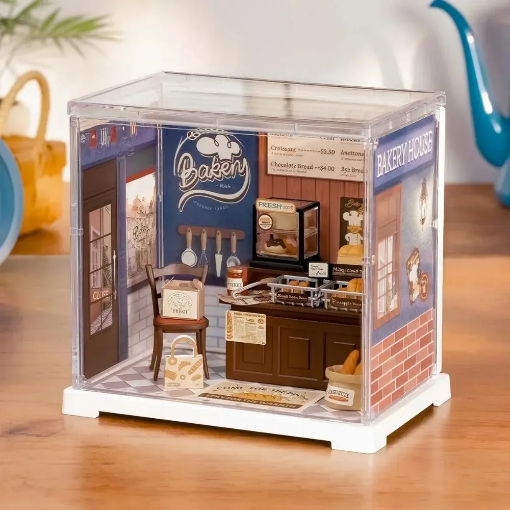 Maquette en bois maison miniature boulangerie au beurre