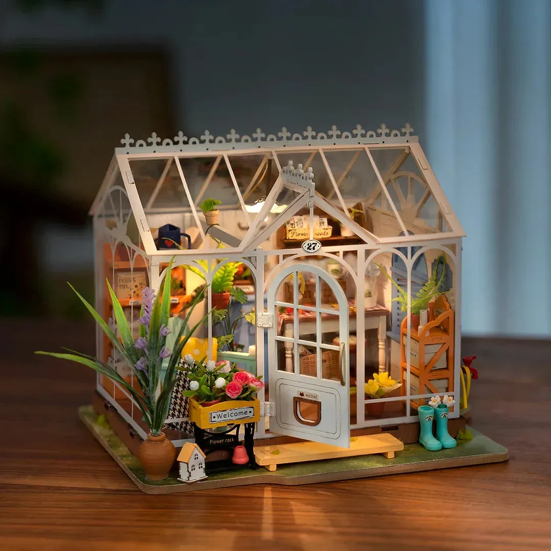 Maquette en bois maison miniature de jardin : vue 2