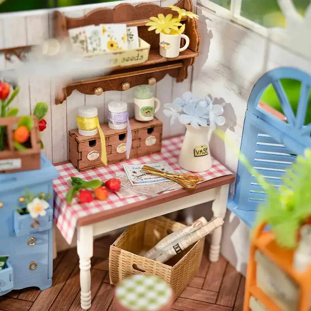 Maquette en bois maison miniature de jardin : vue 4