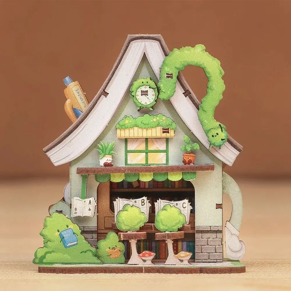 Maquette en bois petite librairie : vue 3