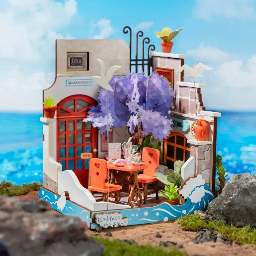 Maquette en bois restaurant miniature maritime