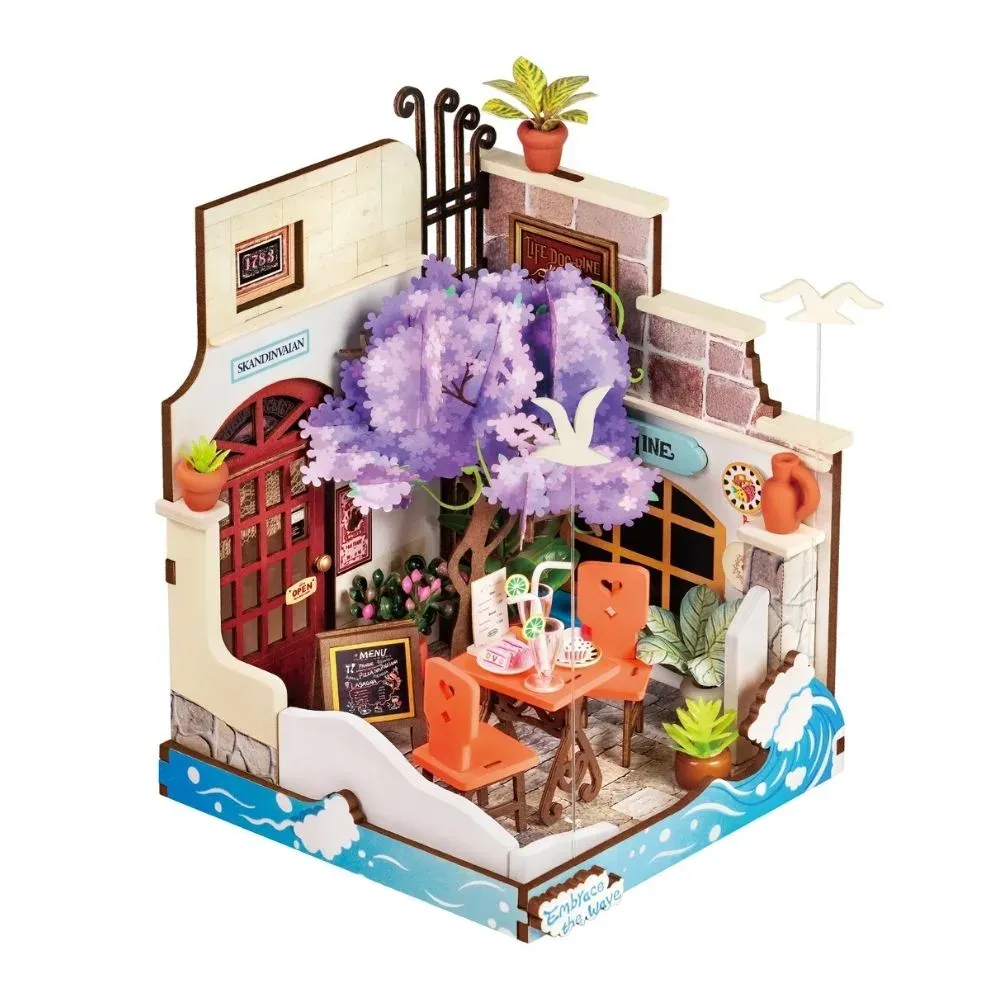 Maquette en bois restaurant miniature maritime : vue 2
