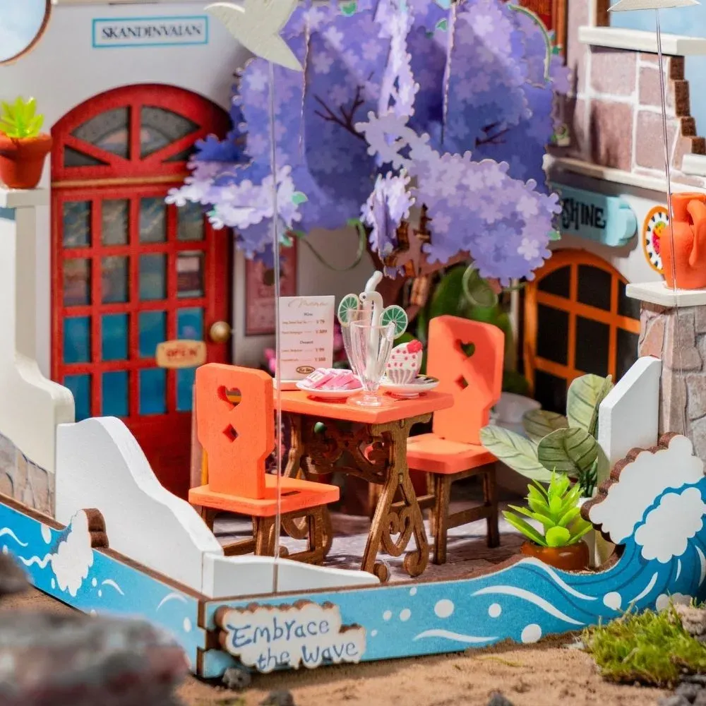 Maquette en bois restaurant miniature maritime : vue 3