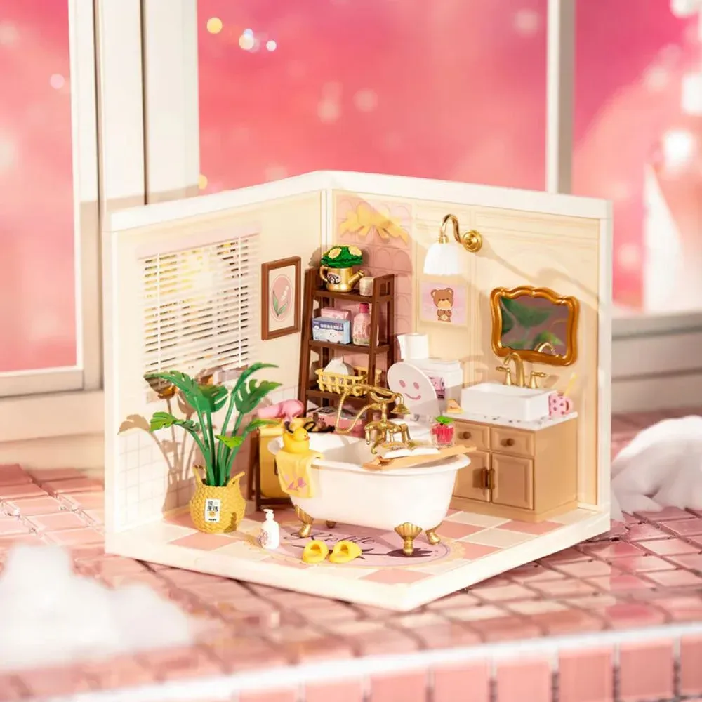 Maquette en bois salle de bain miniature pop