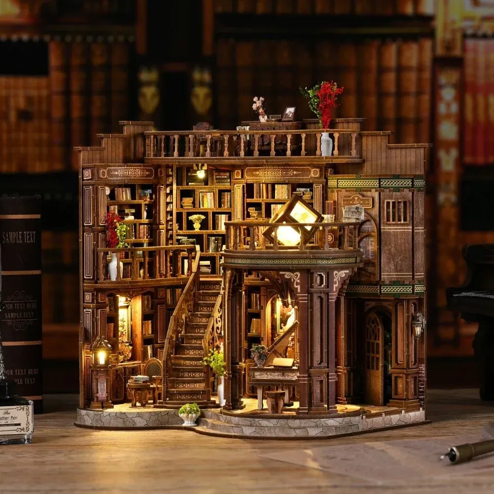 Maquette en bois salle de lecture onirique