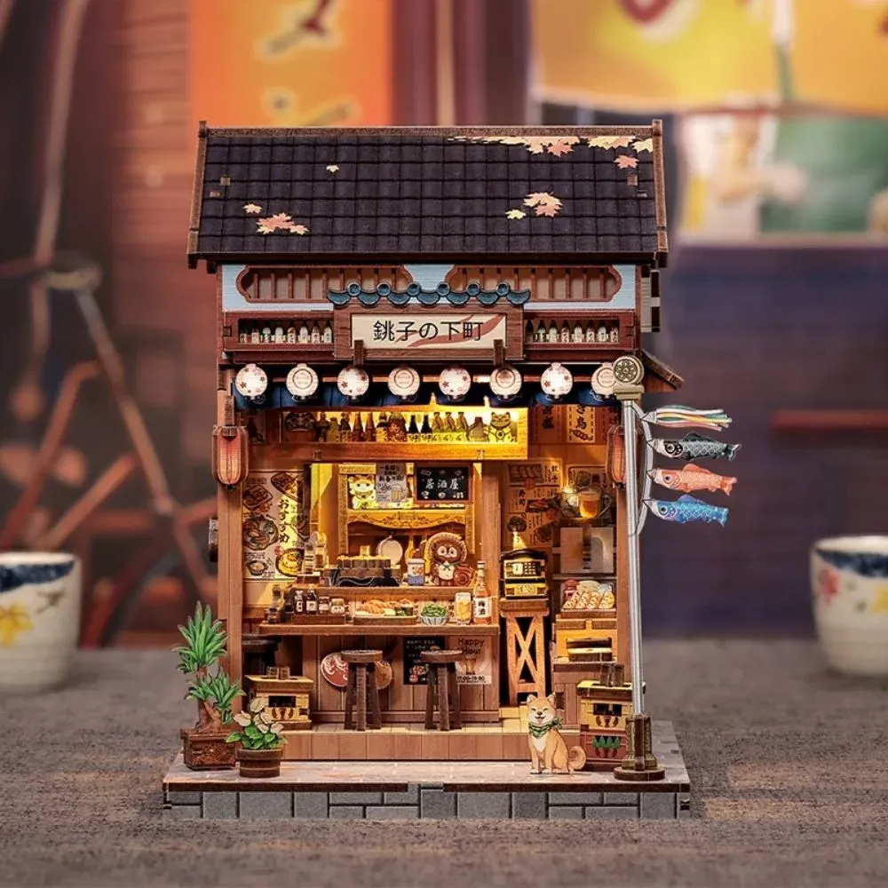 Maquette en bois maison miniature vieux quartier de Choshi