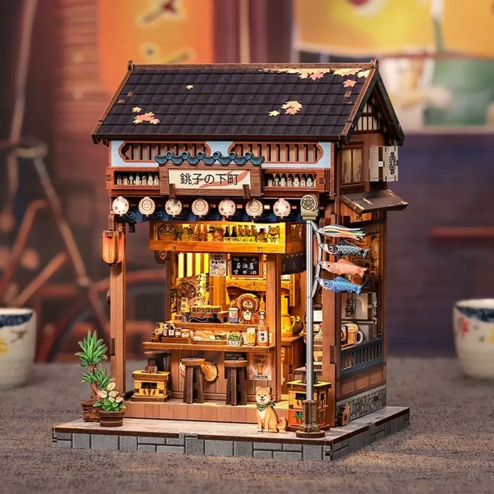 Maquette en bois maison miniature vieux quartier de Choshi : vue 3