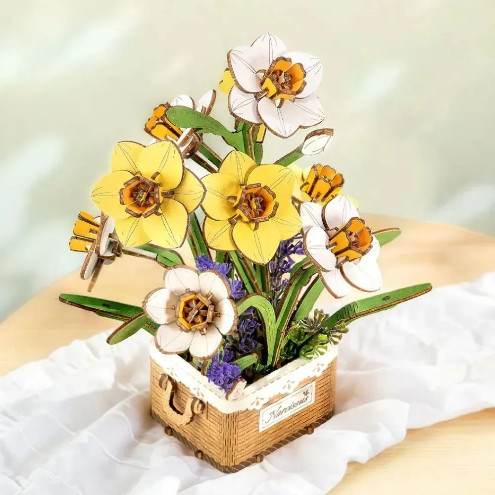 Puzzle 3D narcisses en bois