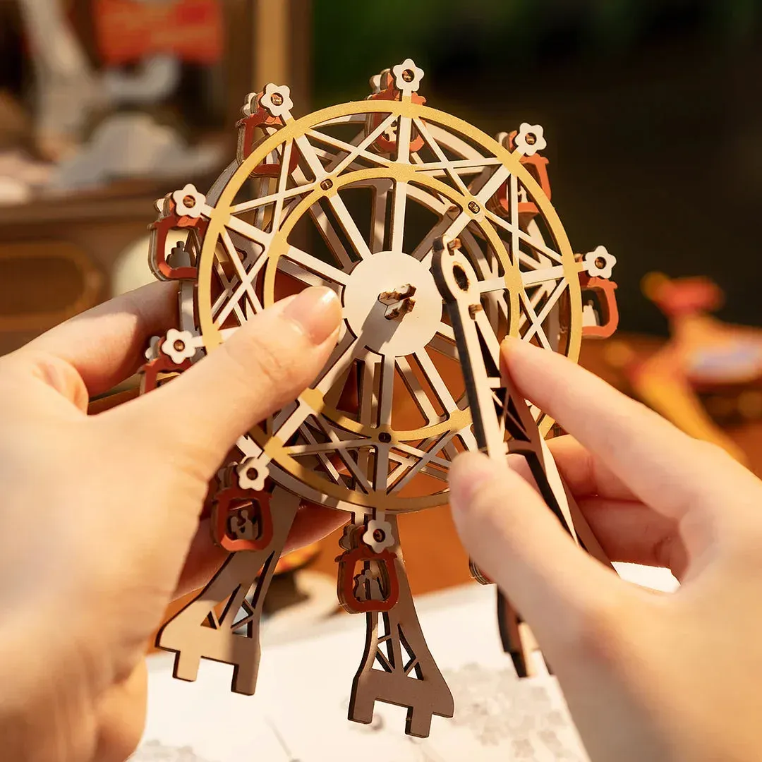 Puzzle 3D boîte à musique carnaval au coucher du soleil : vue 4