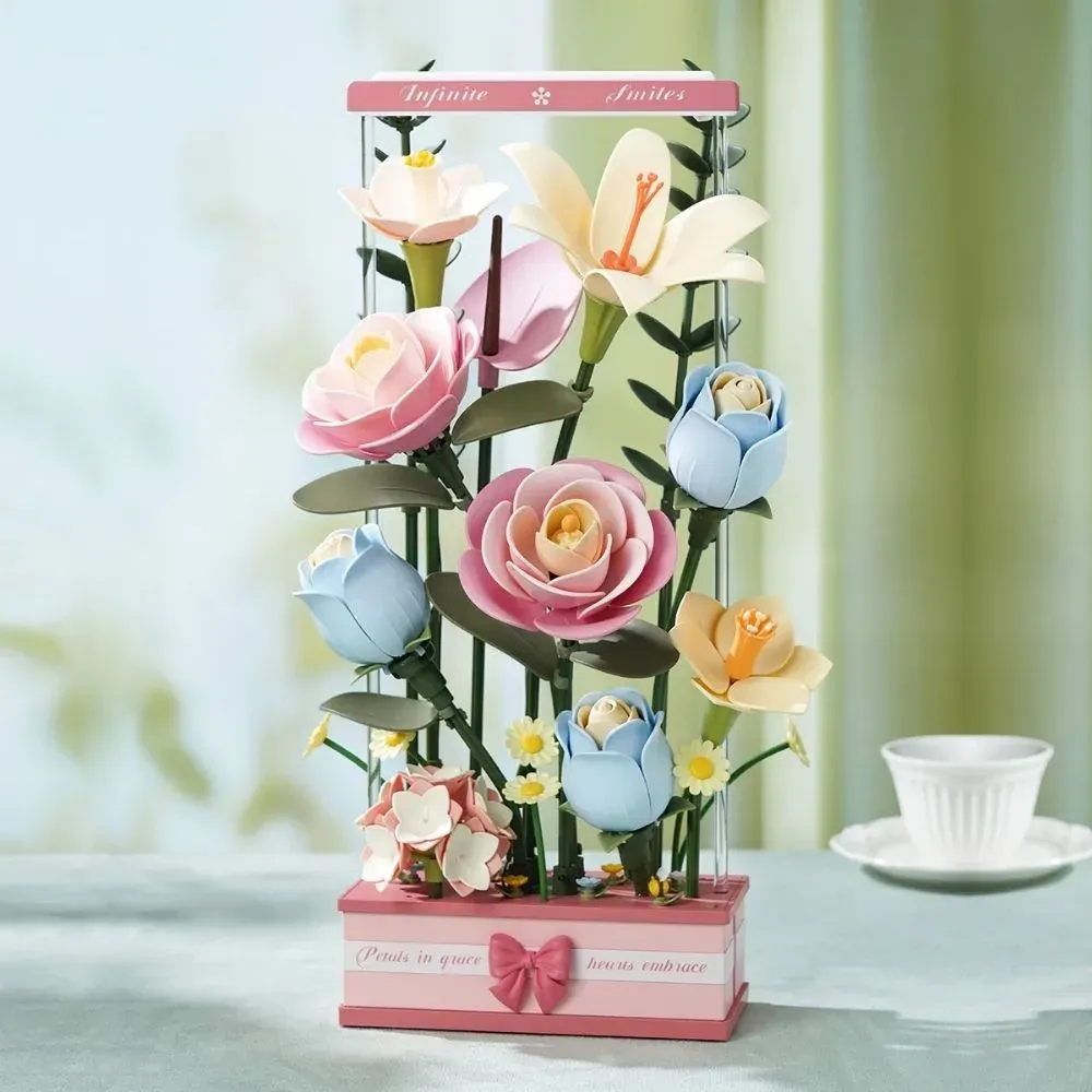 Puzzle 3D boîte de bouquet fleurissant : vue 4