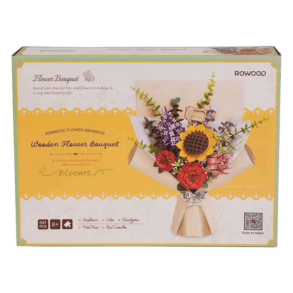 Puzzle 3D Bouquet de fleurs en bois : vue 3