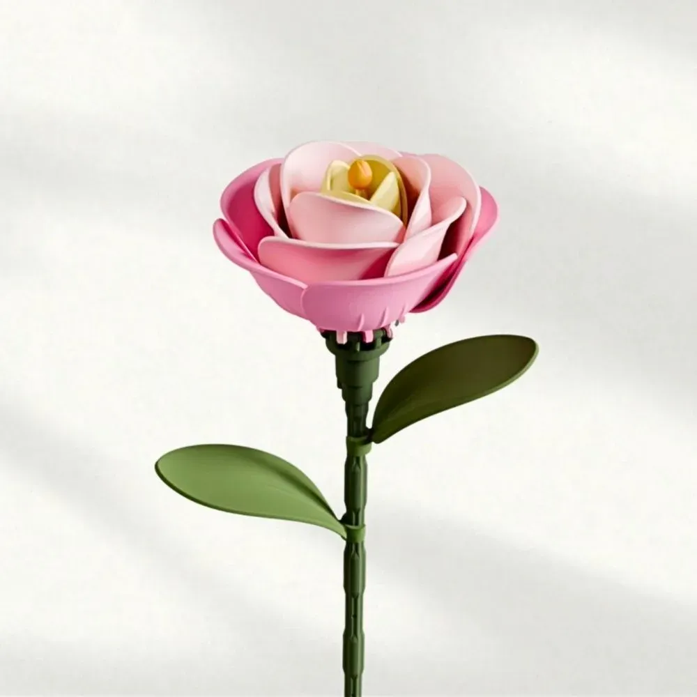Puzzle 3D Camélia rose : vue 3