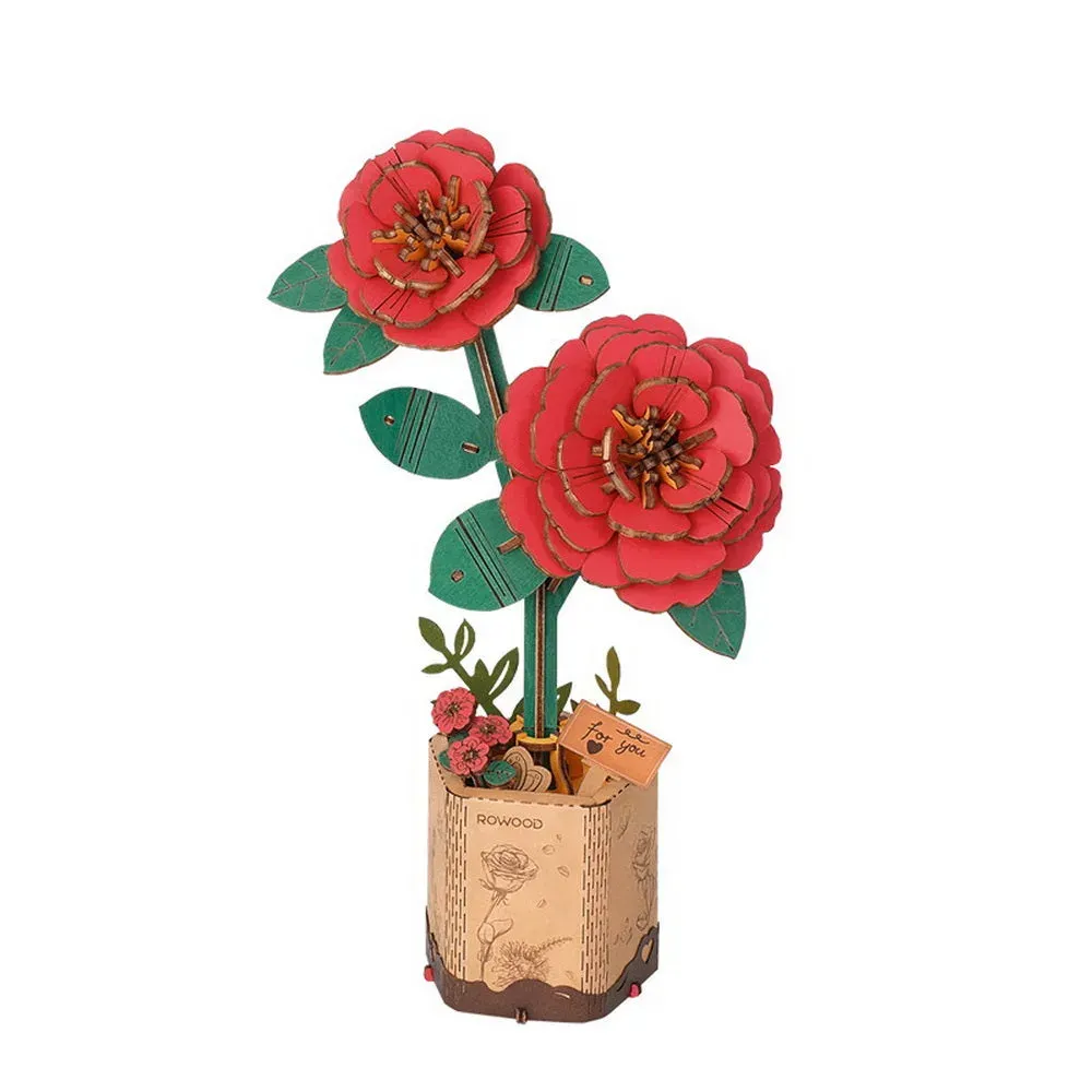 Puzzle 3D Camélia rouge : vue 2